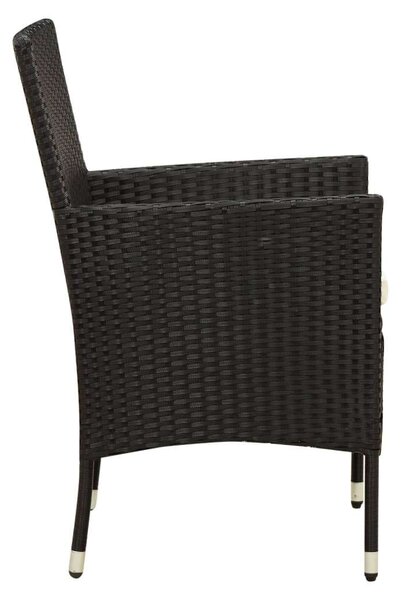VidaXL Kültéri Étkezőszett - 9 részes - Fekete Polyrattan