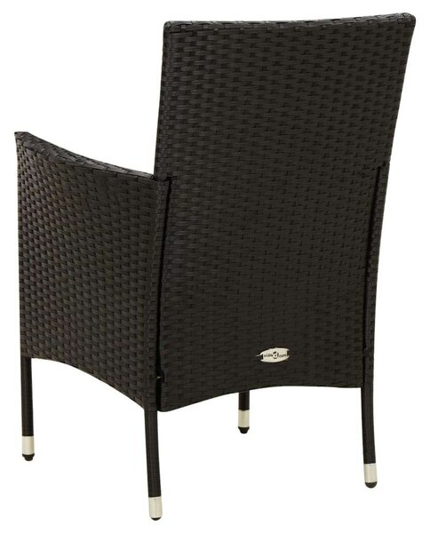 VidaXL Kültéri Étkezőszett - 9 részes - Fekete Polyrattan