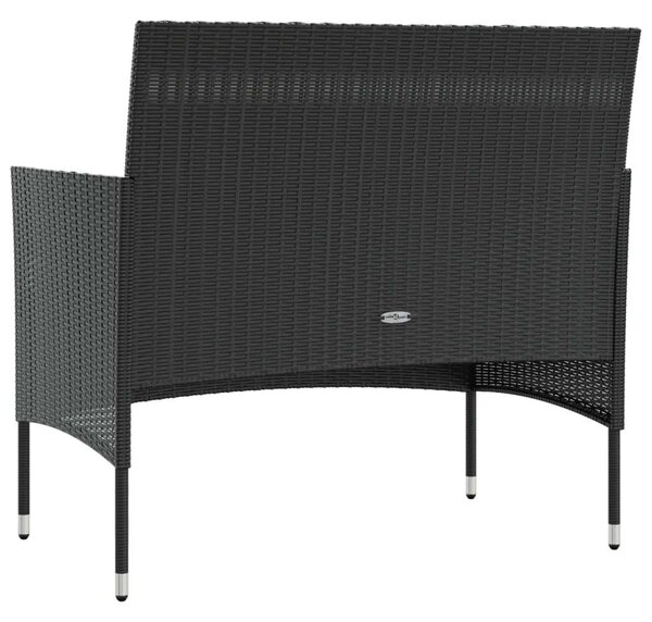 Polyrattan Kerti Ülőgarnitúra - 8 részes - Fekete