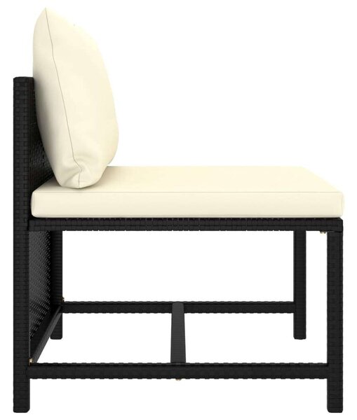 Polyrattan Kerti Bútorszett - 8 részes - Fekete