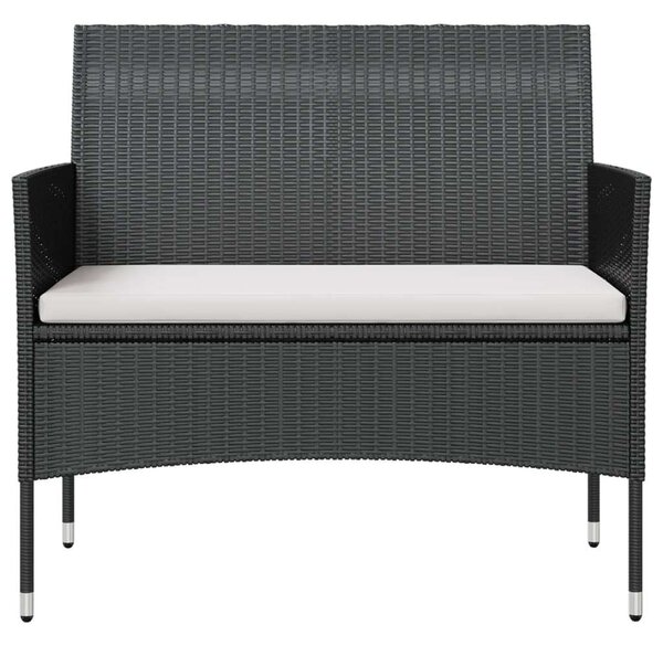 Polyrattan Kerti Ülőgarnitúra - 8 részes - Fekete