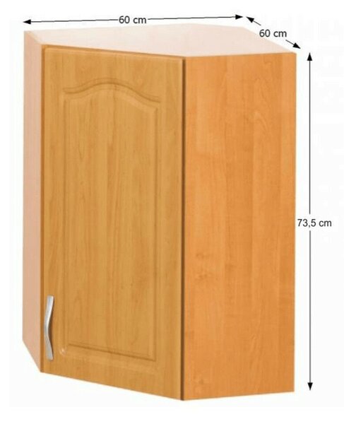 Sarok konyhaszekrény, felső, jobbos, éger, LORA MDF NEW KLASIK W60 / 60