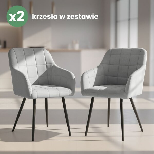 AKORD LUXANO Kárpitozott Szék Welúr Szürke Fekete Lábakkal