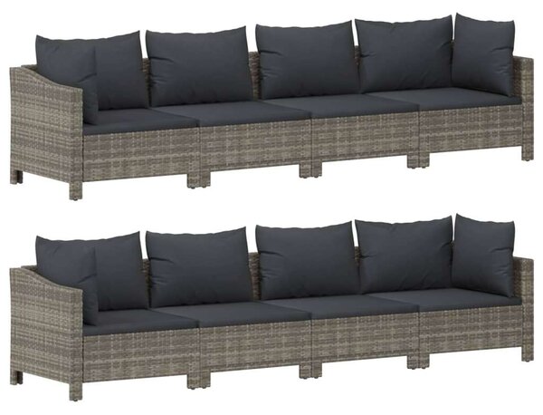 VidaXL 9 részes szürke polyrattan kerti ülőgarnitúra párnákkal