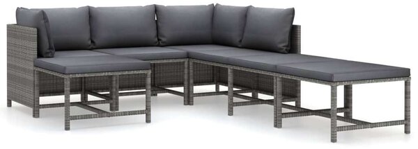 VidaXL Polyrattan Kerti Ülőgarnitúra - 7 részes, Szürke