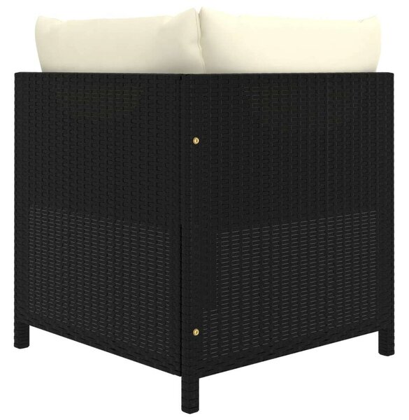 Polyrattan Kerti Bútorszett - 8 részes - Fekete