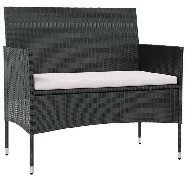Polyrattan Kerti Ülőgarnitúra - 8 részes - Fekete