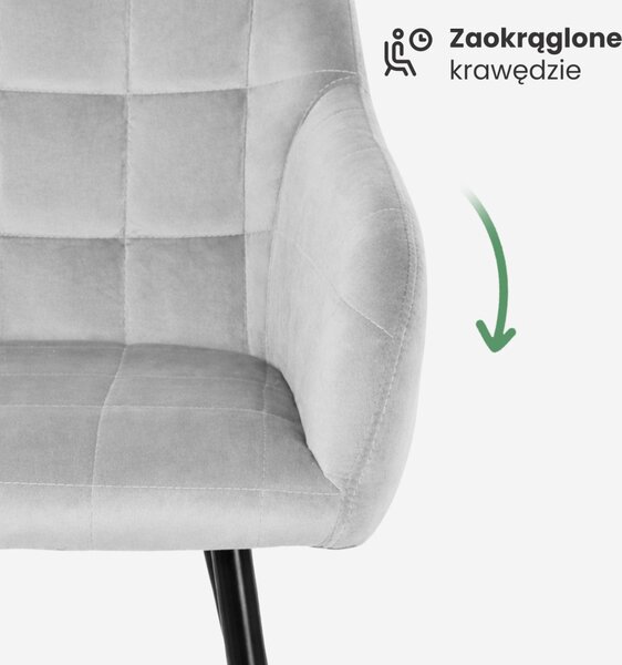 AKORD LUXANO kárpitozott szék welúr szürke fekete lábakkal 4 db-os szett
