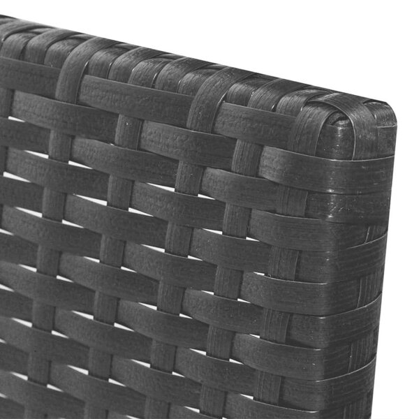 VidaXL 3-részes fekete polyrattan kerti bútorszett párnákkal