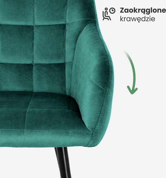 AKORD LUXANO Kárpitozott Szék Bársony Palackzöld Fekete Lábakkal