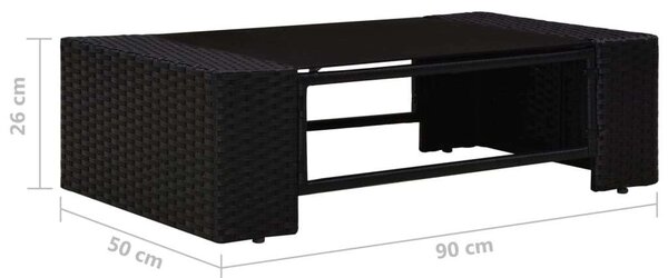 VidaXL 5 részes Kerti Ülőgarnitúra - Fekete Polyrattan