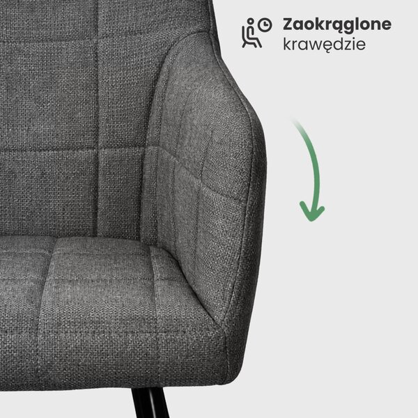 AKORD LUXANO kárpitozott szék Lumos anyag sötét grafit fekete lábakkal