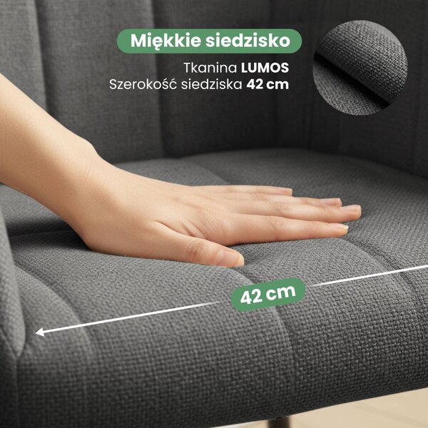 AKORD LUXANO kárpitozott szék Lumos anyag sötét grafit fekete lábakkal
