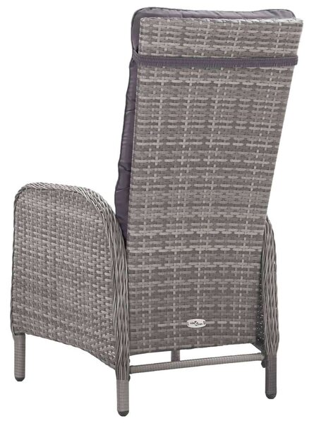 VidaXL 9 részes szürke polyrattan és üveg kerti étkezőgarnitúra