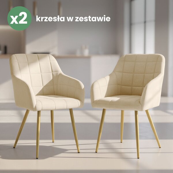AKORD Furniture Factory LUXANO kárpitozott szék welúr bézs arany lábakkal