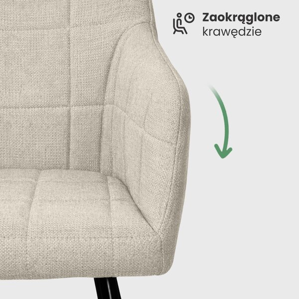 AKORD LUXANO kárpitozott szék Lumos anyag bézs fekete lábakkal
