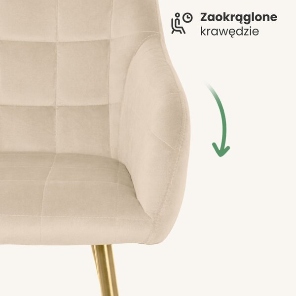 AKORD Furniture Factory LUXANO Kárpitozott Szék Welúr Bézs Arany Lábakkal