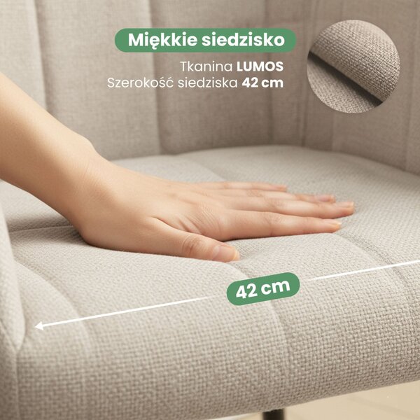 AKORD LUXANO kárpitozott szék Lumos anyag bézs fekete lábakkal