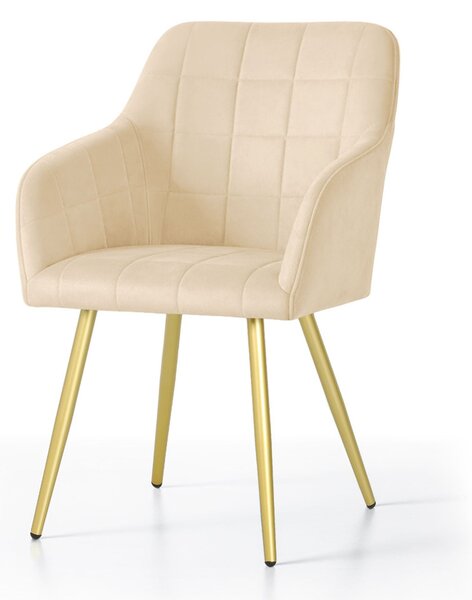 AKORD Furniture Factory LUXANO Kárpitozott Szék Welúr Bézs Arany Lábakkal