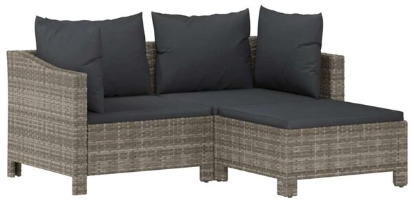 VidaXL 6 részes szürke polyrattan kerti ülőgarnitúra párnákkal