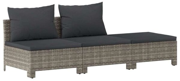VidaXL 6 részes szürke polyrattan kerti ülőgarnitúra párnákkal
