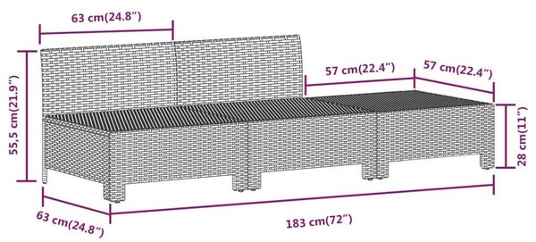 VidaXL 6 részes szürke polyrattan kerti ülőgarnitúra párnákkal