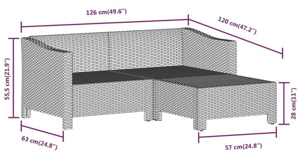 VidaXL 6 részes szürke polyrattan kerti ülőgarnitúra párnákkal