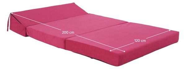 Összecsukható matrac/fotel, 2v1, rózsaszín magenta, VEDIS