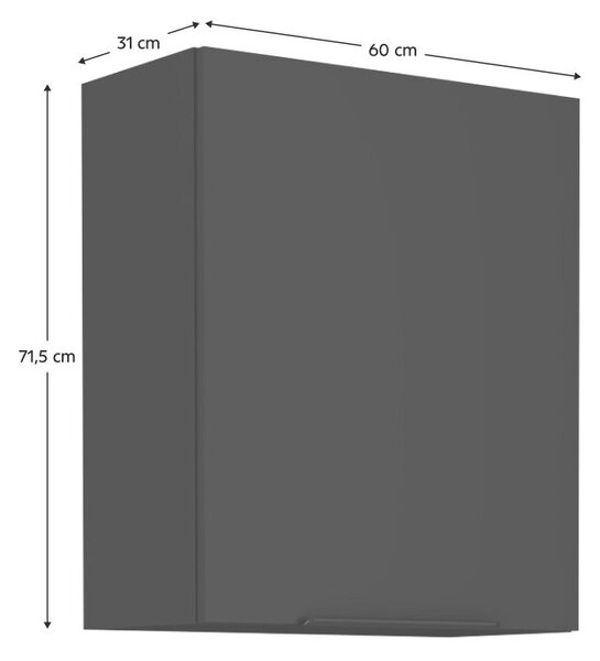 Felső szekrény, fekete, SIBER 60 G-72 1F