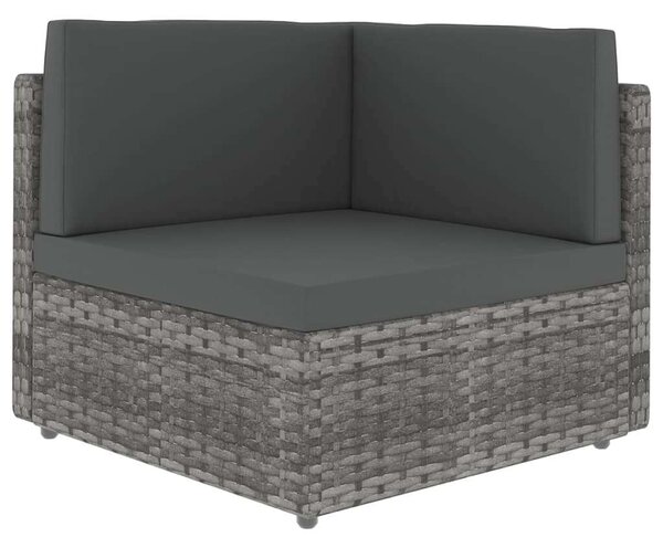 VidaXL 10 részes szürke polyrattan kerti ülőgarnitúra párnákkal