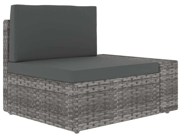 VidaXL 10 részes szürke polyrattan kerti ülőgarnitúra párnákkal