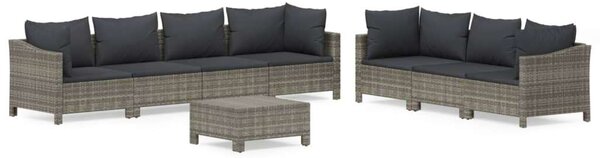VidaXL Polyrattan Kerti Ülőgarnitúra - 8 részes - Szürke