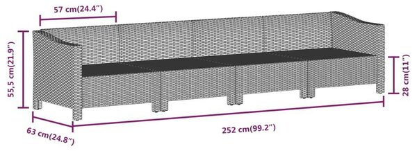 VidaXL Polyrattan Kerti Ülőgarnitúra - 4 részes - Szürke