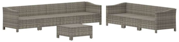 VidaXL Polyrattan Kerti Ülőgarnitúra - 8 részes - Szürke