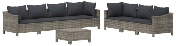 VidaXL Polyrattan Kerti Ülőgarnitúra - 8 részes - Szürke