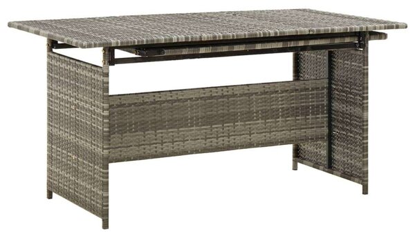 2-részes szürke polyrattan kerti bútorszett párnákkal