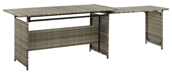 2-részes szürke polyrattan kerti bútorszett párnákkal