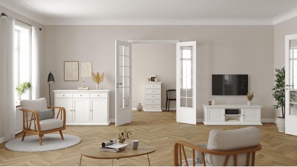 TV-asztal, fehér, PARIS 77810
