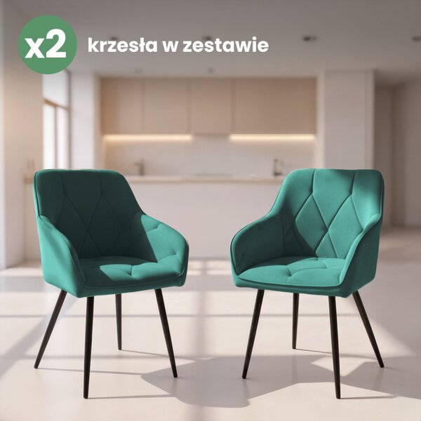 AKORD Furniture Factory DIAMANTE kárpitozott szék welur butelkazöld fekete lábakkal