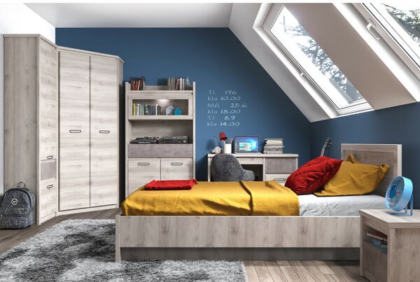Alacsony vitrin 2D1W1S, nairobi gesztenye/onix, JESI NEW