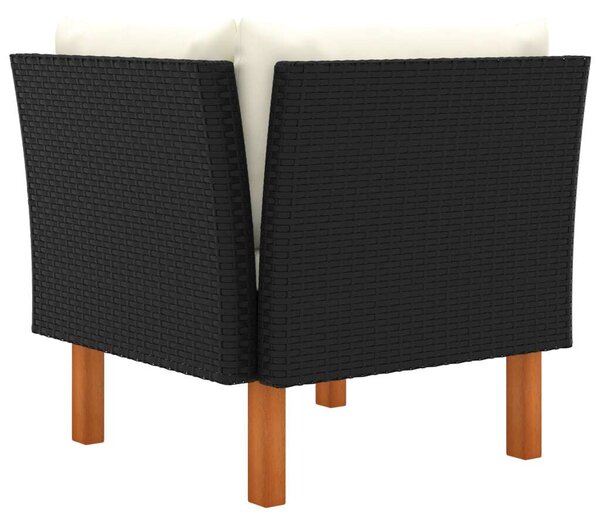 VidaXL 3 részes polyrattan és tömör eukaliptuszfa kerti ülőgarnitúra