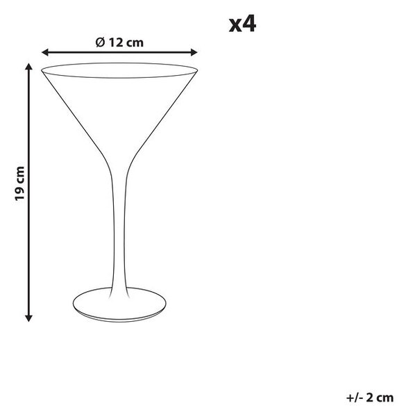 Négydarabos martinis pohárszett MORGANITE 220 ml Átlátszó