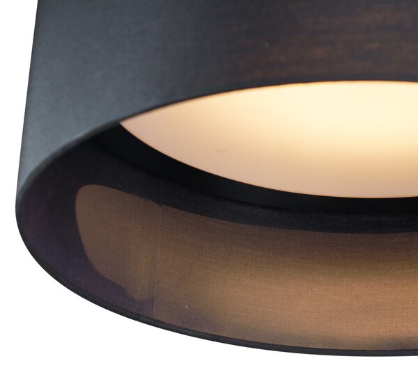 Modern mennyezeti lámpa fekete, átlátszó, 40 cm, LED-del, 3 lépésben dimmelhető - Sue