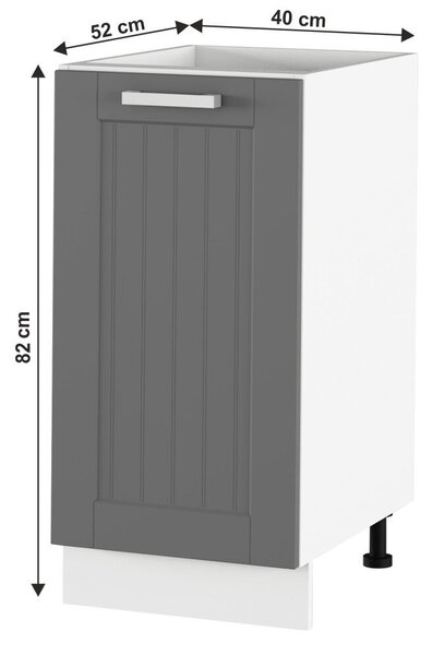 Alsó szekrény, sötétszürke/fehér, JULIA TYP 52