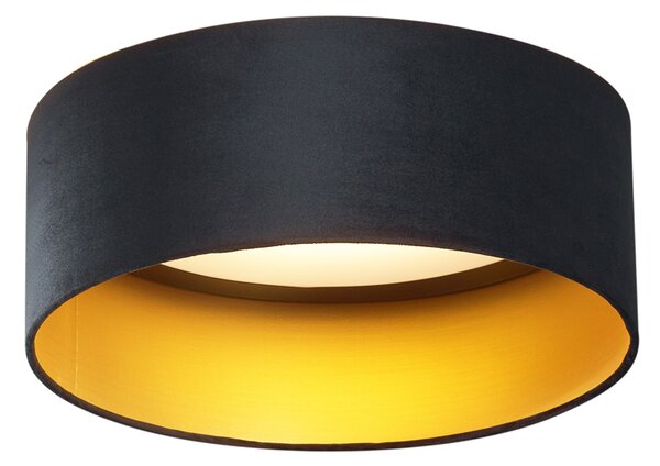 Modern mennyezeti lámpa fekete bársony 40 cm LED-del, 3 lépésben dimmelhető - Sue
