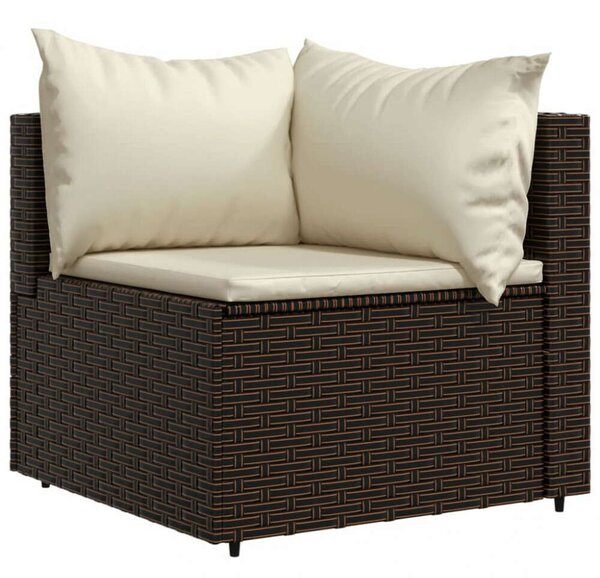 VidaXL 3 részes barna polyrattan kerti ülőgarnitúra párnával