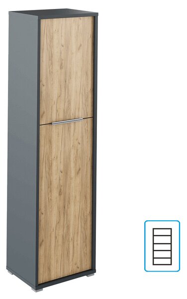 Polc szekrény, grafit/tölgyfa artisan, RIOMA NEW TYP 08
