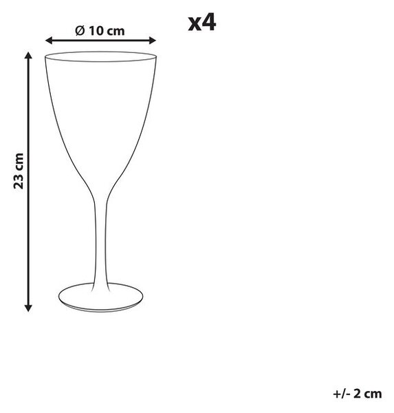 Négydarabos borospohár szett TOPAZ 380 ml Átlátszó