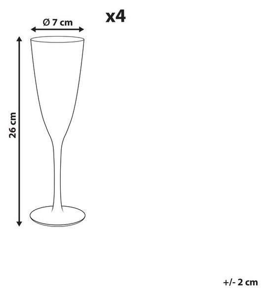 Négydarabos pezsgőspohár szett TOPAZ 250 ml Átlátszó