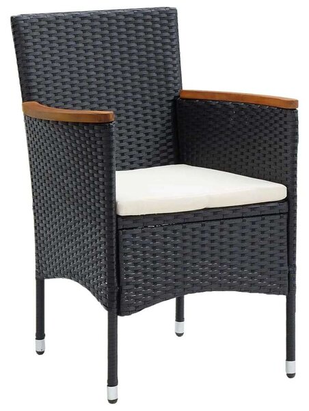 VidaXL - 9 részes Kerti Étkezőgarnitúra - Polyrattan - Fekete